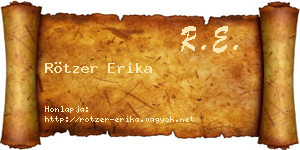 Rötzer Erika névjegykártya